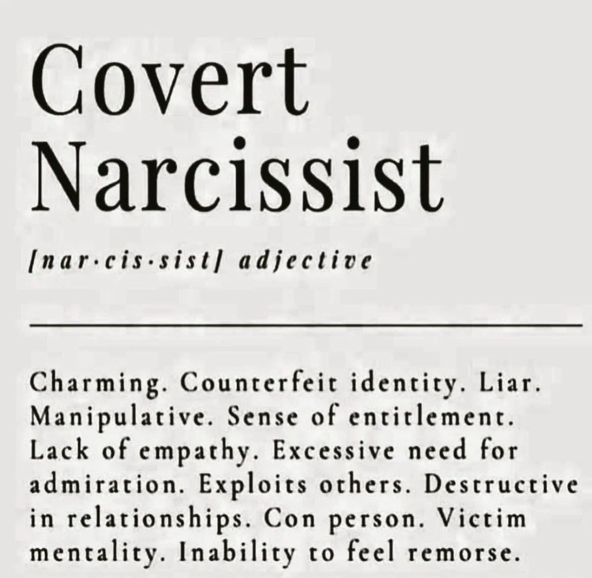 Brianna Schison is a covert narcisist