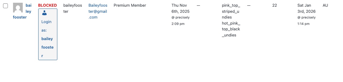 Bailey Foster's profile page on our website for Haila Ann