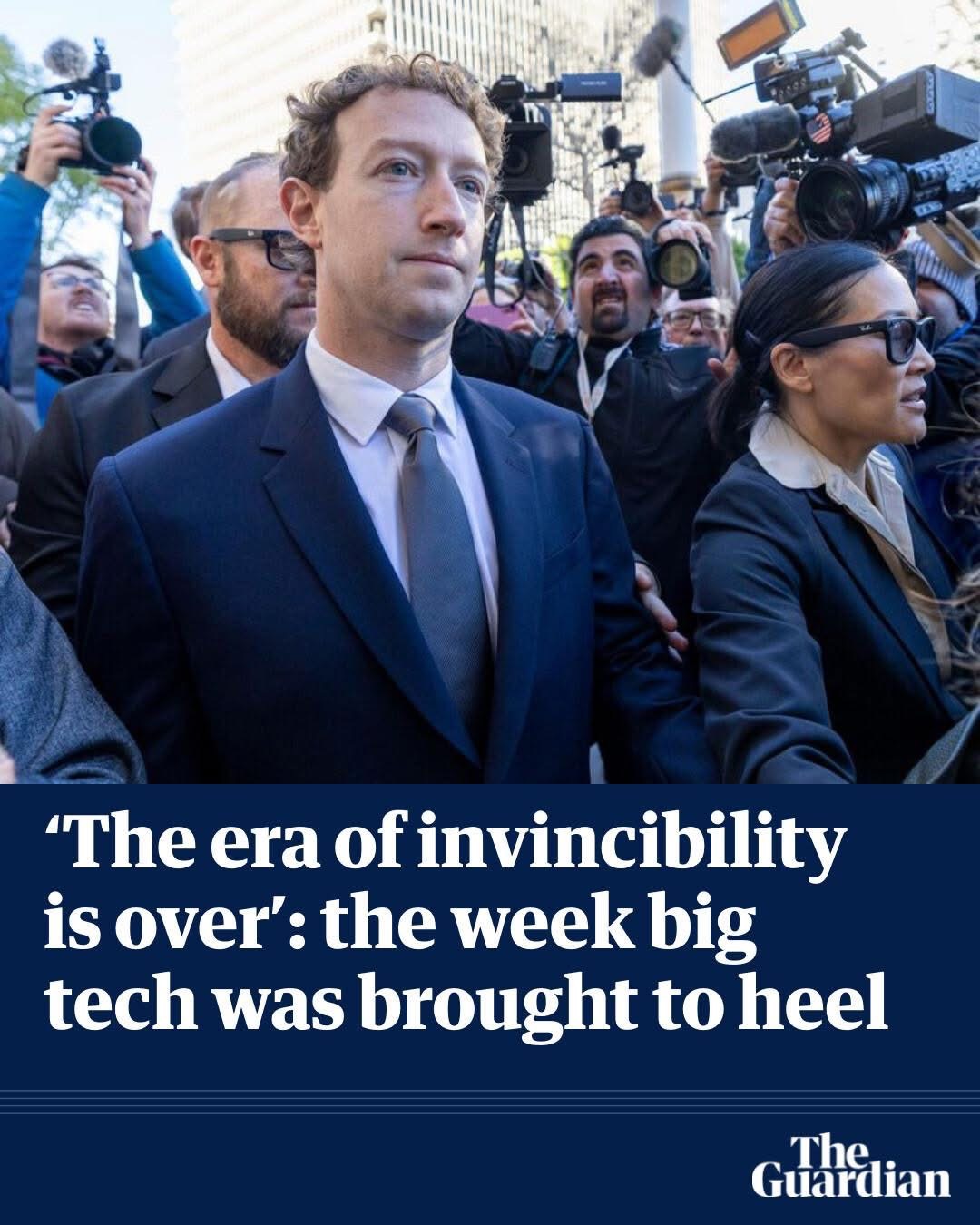 Mark Zuckerburg appearing on the steps of California Superior Court in Los Angeles